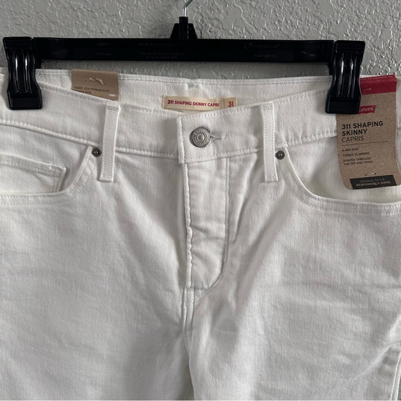 Levi’s 311 Shaping Skinny Capri Jeans White Mid Rise Size 12 W31 NWT - Picture 2 of 11